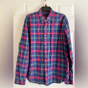 J. Crew Shirt Mens XL Tartan Plaid Oxford Button Down Long Sleeve Preppy Classic